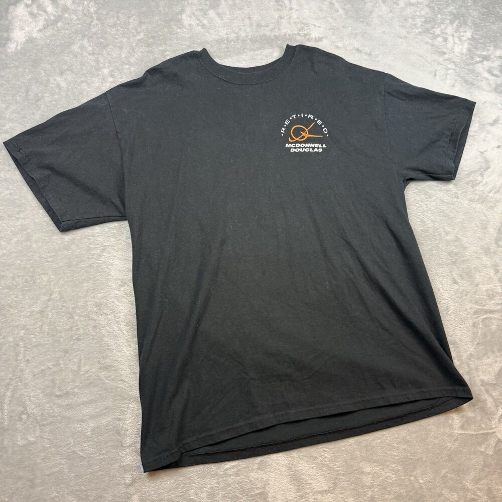 Vintage McDonnell Douglas Retired Graphic T Shirt XL Aerospace Space USA